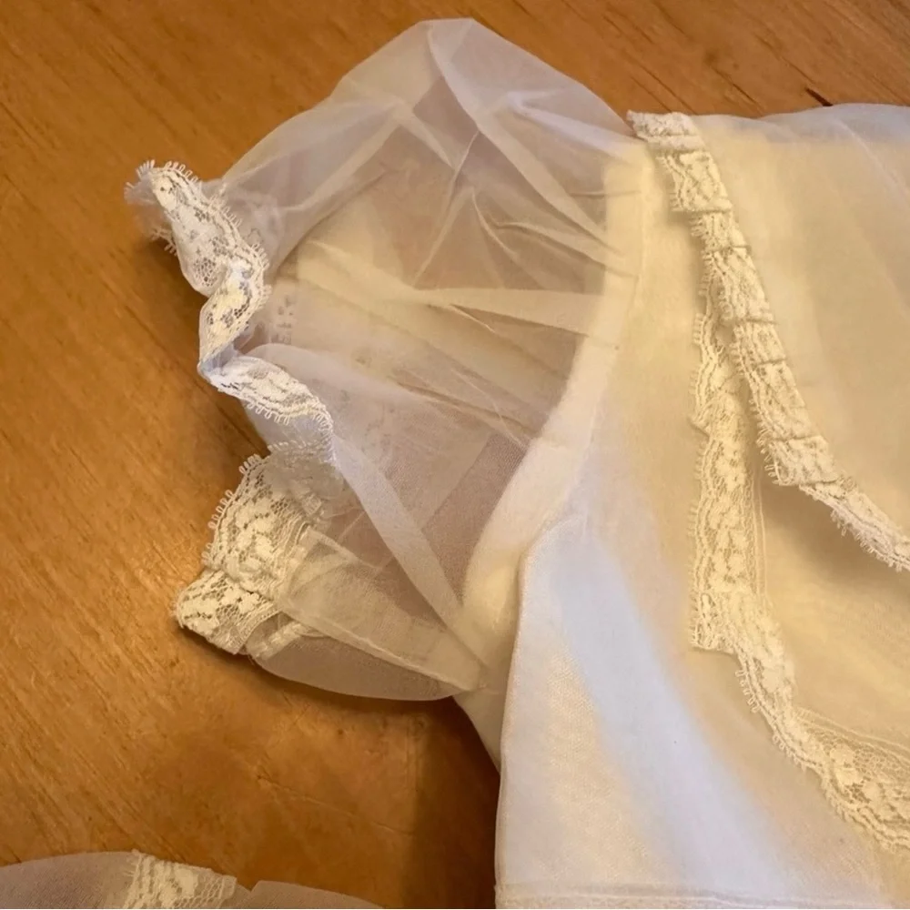 Vintage White Christening Gown with Catholic Baby Shoe Pin 18 mo